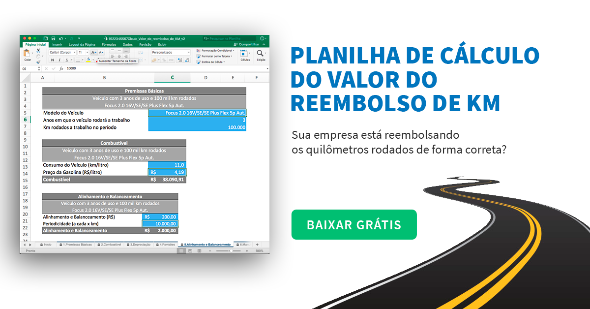 planilha de reembolso de km