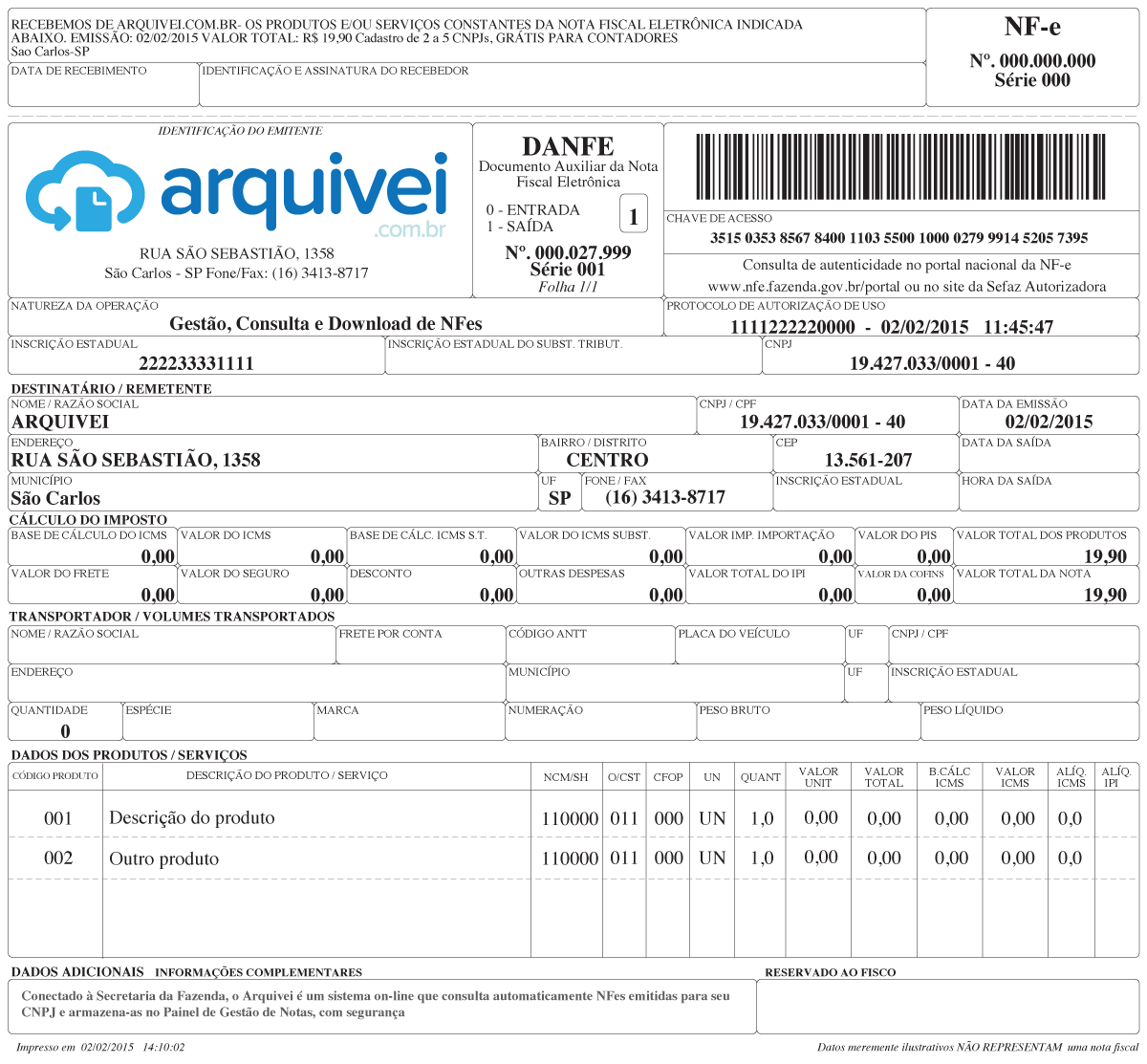 O DANFe do arquivo XML diretamente da plataforma da Qive